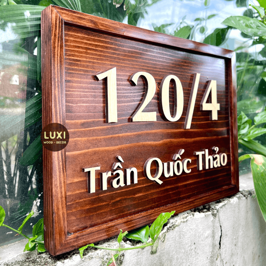 BẢNG SỐ NHÀ / BIỂN SỐ NHÀ BẰNG GỖ SANG TRỌNG, VINTAGE - LUXI DECOR