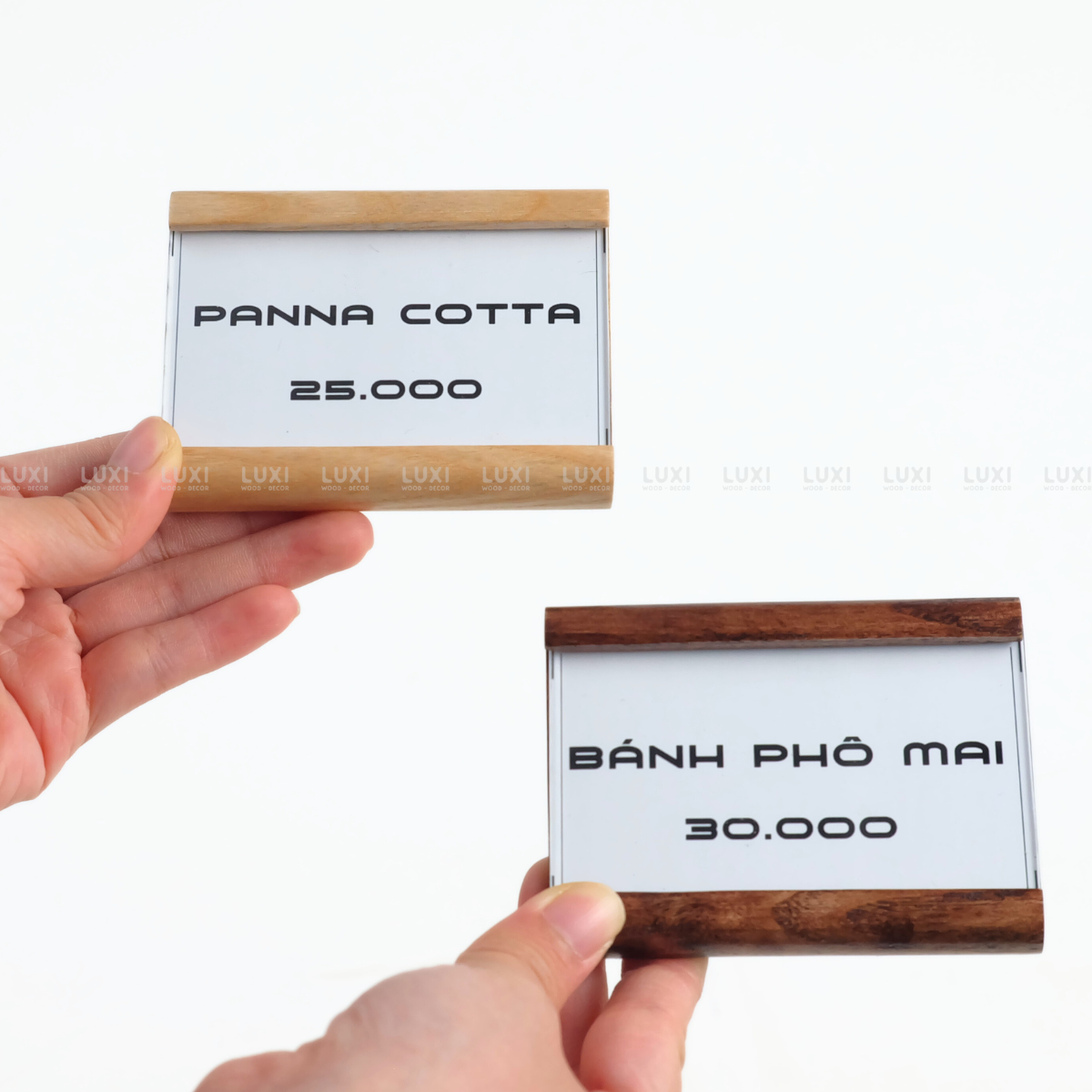 ĐẾ GỖ GẮN TÊN MÓN ĂN - LUXI DECOR