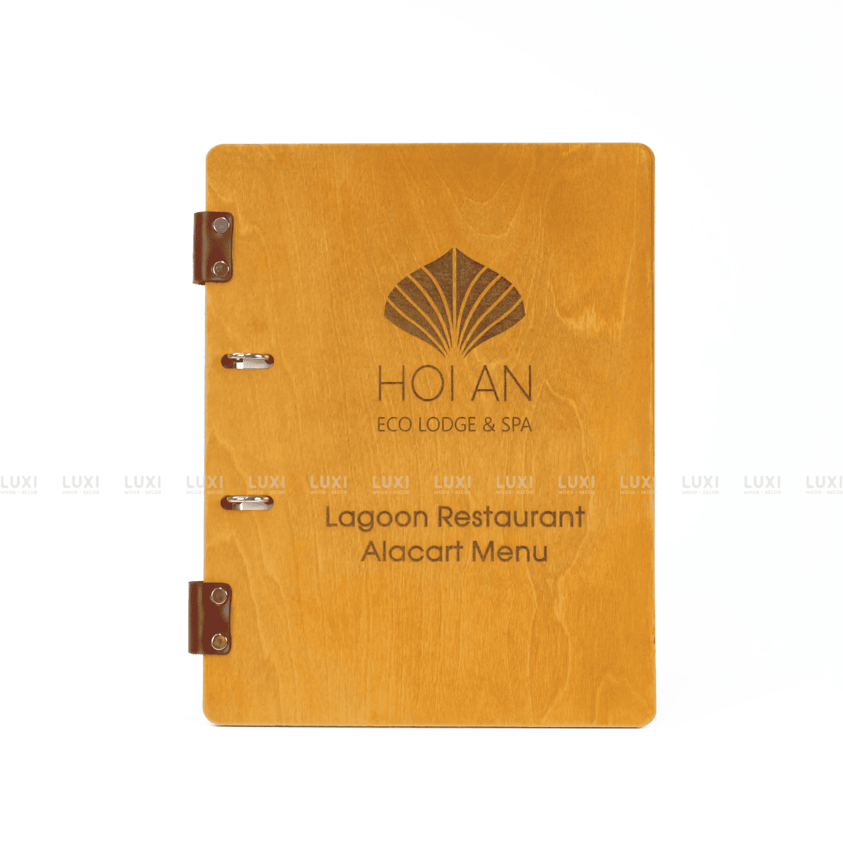 MENU GỖ SIZE A4 CÓ CÒNG KIM LOẠI - LUXI DECOR