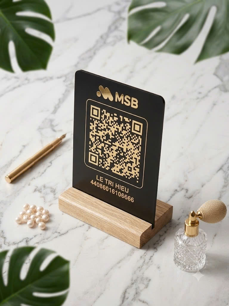 Bảng Mã Qr Chất Liệu Mica Đen - In Mã Qr Theo Yêu Cầu - Luxi Decor