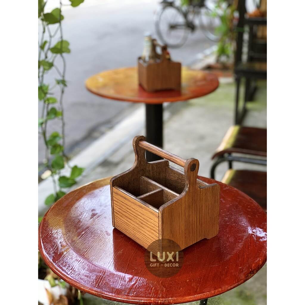 KHAY GỖ ĐỰNG GIA VỊ [FREE KHẮC LOGO] - LUXI DECOR