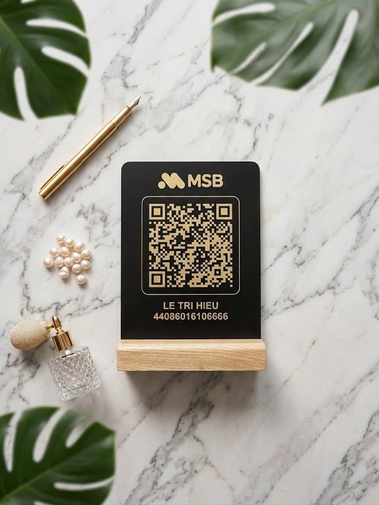 Bảng Mã Qr Chất Liệu Mica Đen - In Mã Qr Theo Yêu Cầu - Luxi Decor
