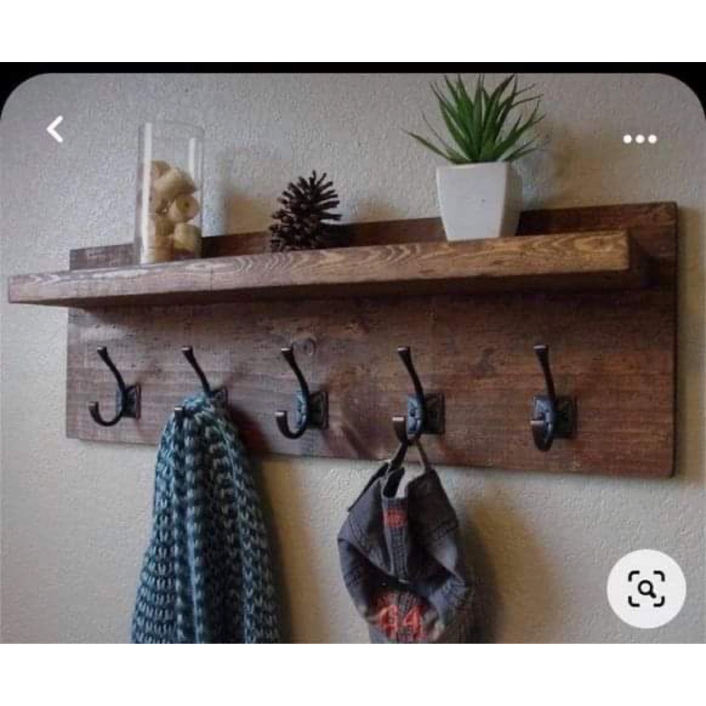 KỆ GỖ TREO TƯỜNG ĐỘC ĐÁO MÓC CỔ ĐIỂN VINTAGE - LUXI DECOR