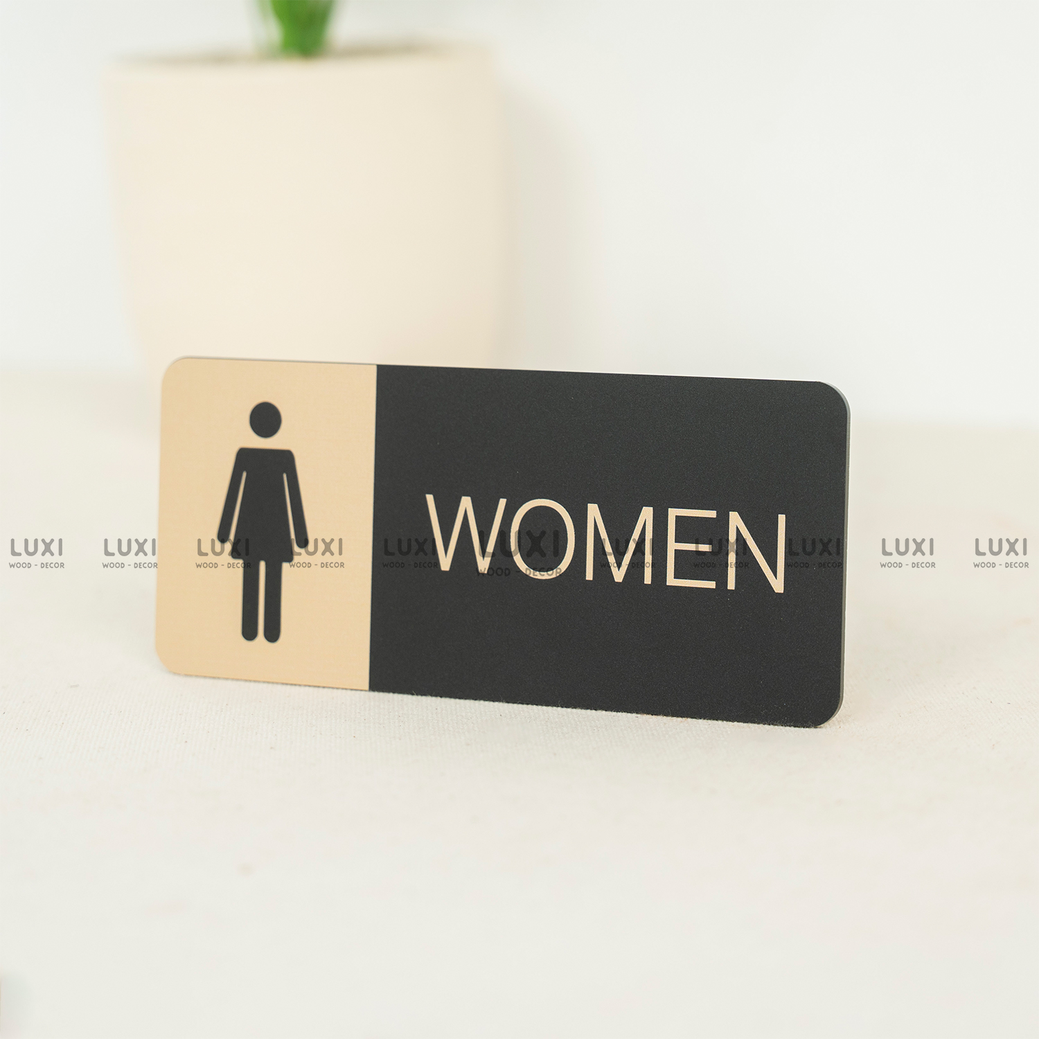 BẢNG GỖ WC MÃ 24 NAM - NỮ DÁN CHỮ NỔI - LUXI DECOR