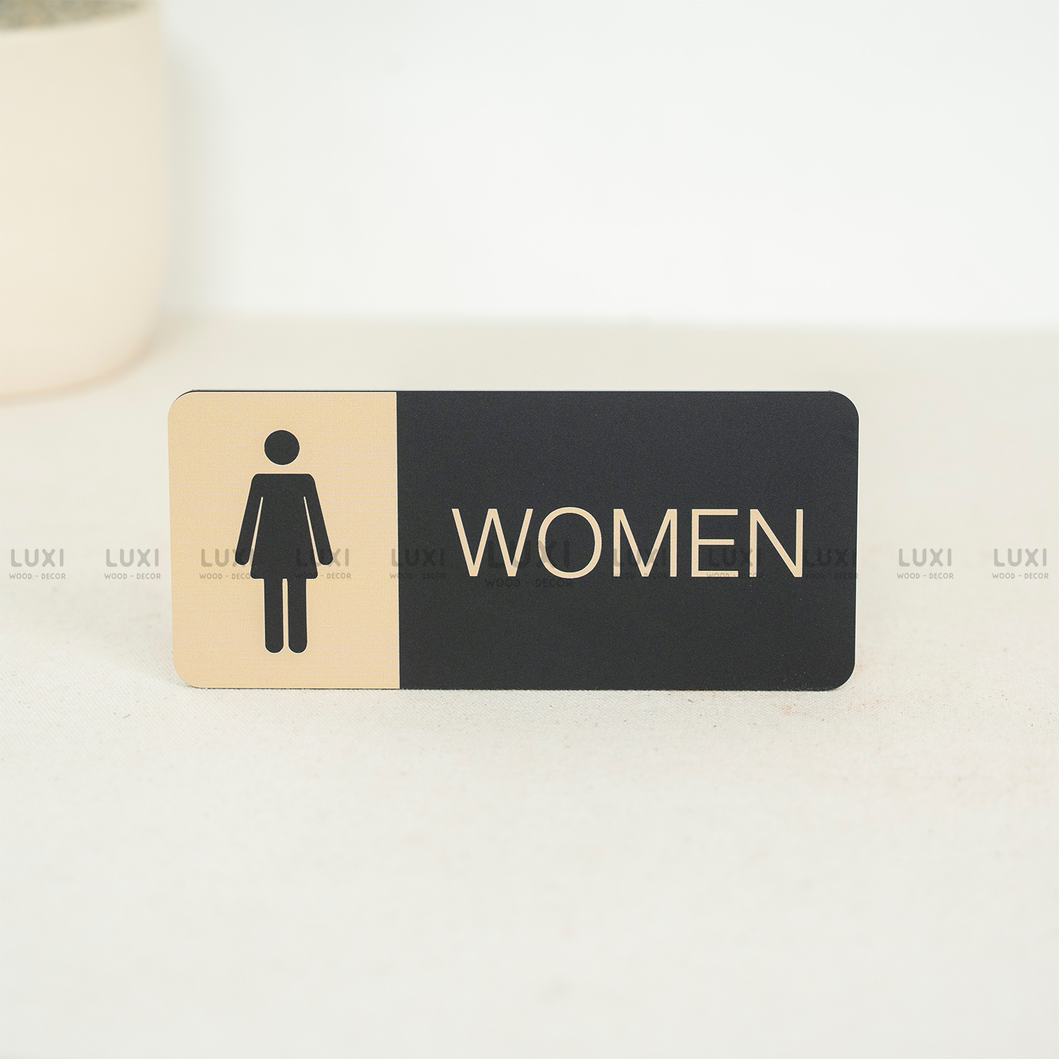 BẢNG GỖ WC MÃ 24 NAM - NỮ DÁN CHỮ NỔI - LUXI DECOR