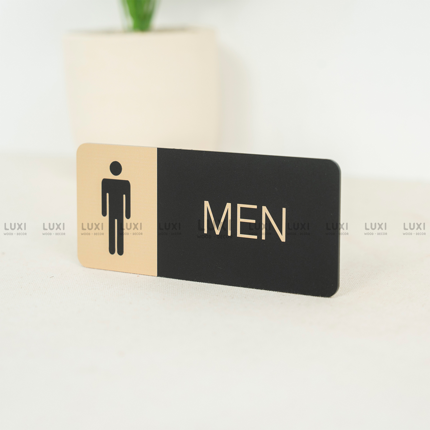 BẢNG GỖ WC MÃ 24 NAM - NỮ DÁN CHỮ NỔI - LUXI DECOR