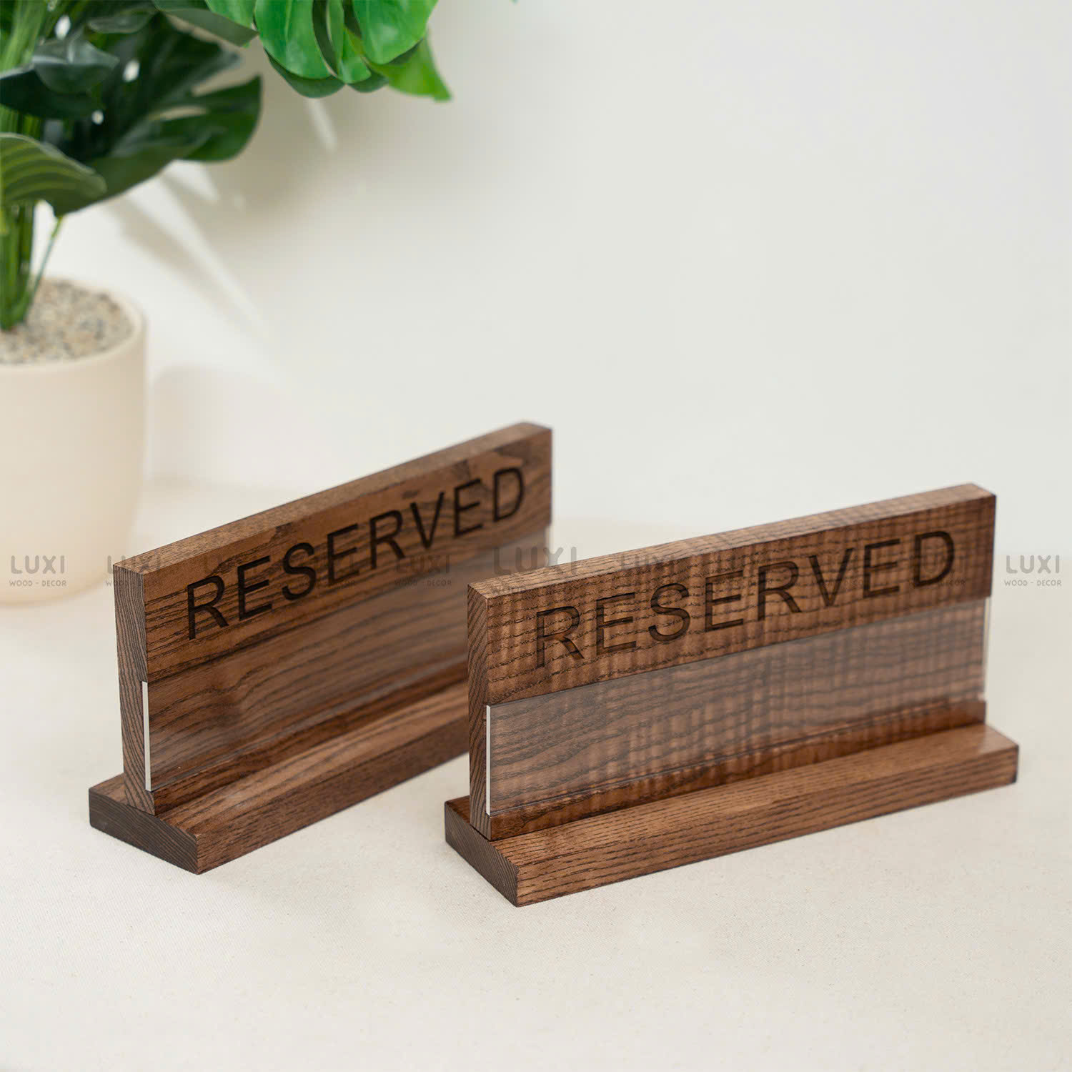 BẢNG RESERVED - BÀN ĐÃ ĐẶT - FREE KHẮC LOGO - LUXI DECOR