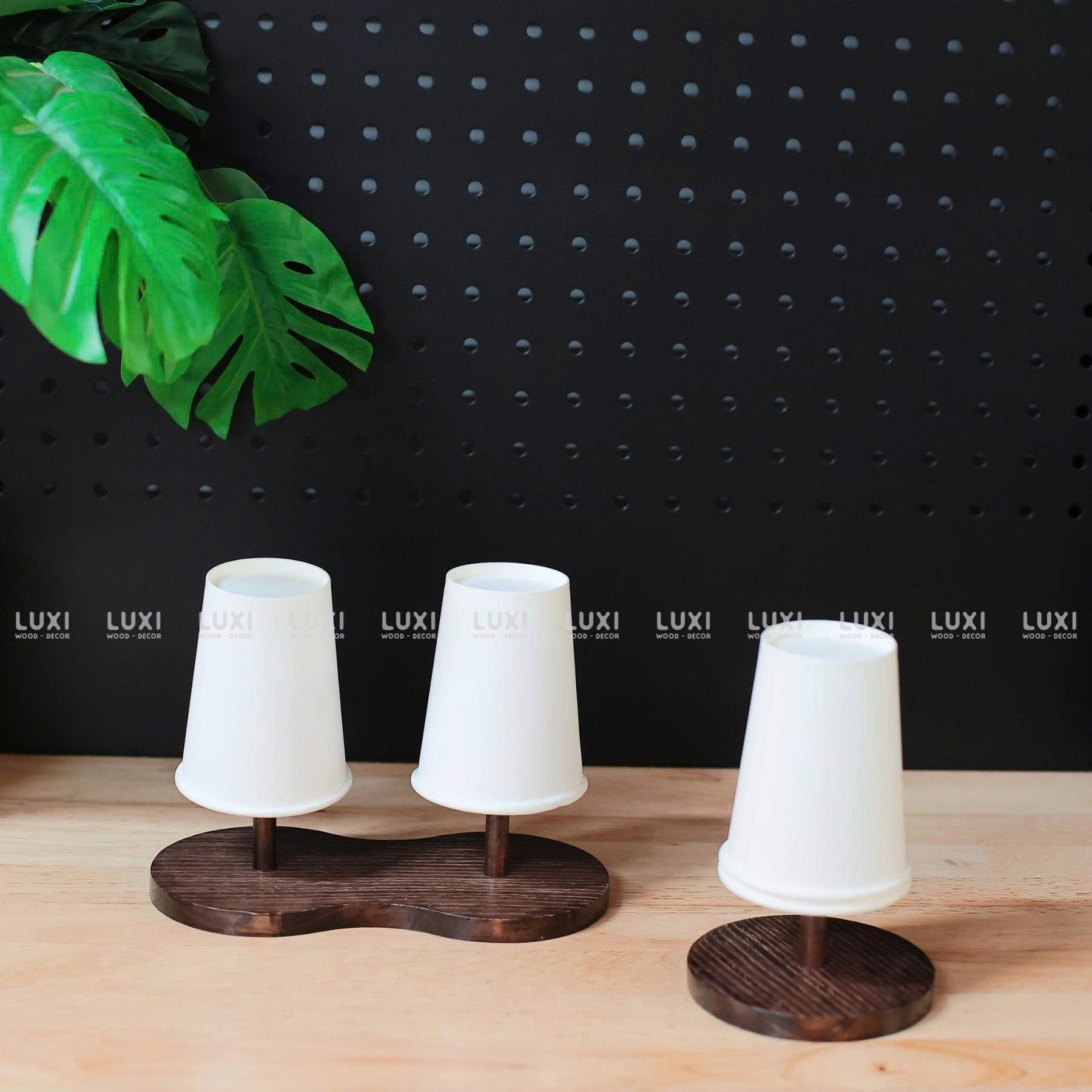 GIÁ ĐỠ LY GỖ VENEER TIỆN LỢI - NHỎ GỌN - LUXI DECOR