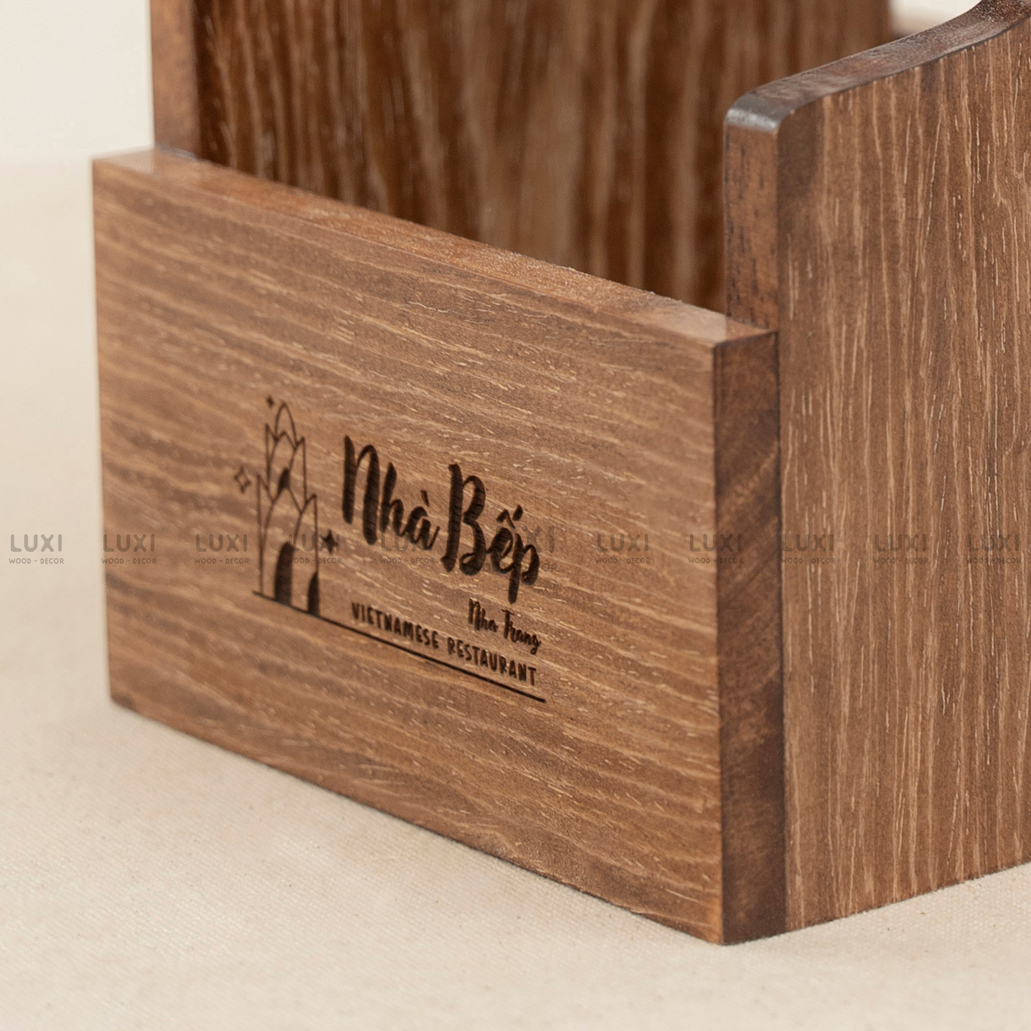 KHAY GỖ ĐỰNG GIA VỊ 1 NGĂN - 3 NGĂN [FREE KHẮC LOGO] - LUXI DECOR