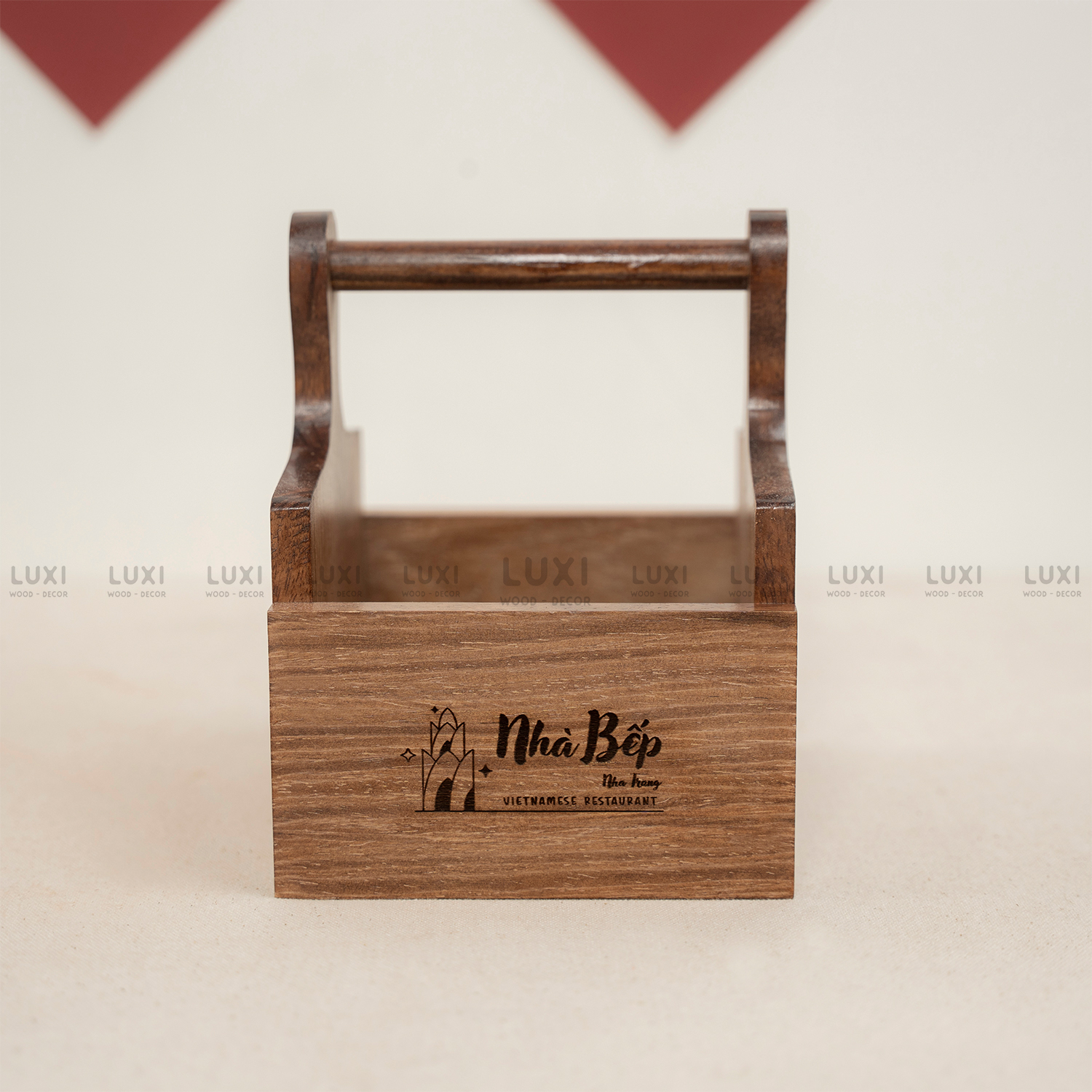 KHAY GỖ ĐỰNG GIA VỊ 1 NGĂN - 3 NGĂN [FREE KHẮC LOGO] - LUXI DECOR