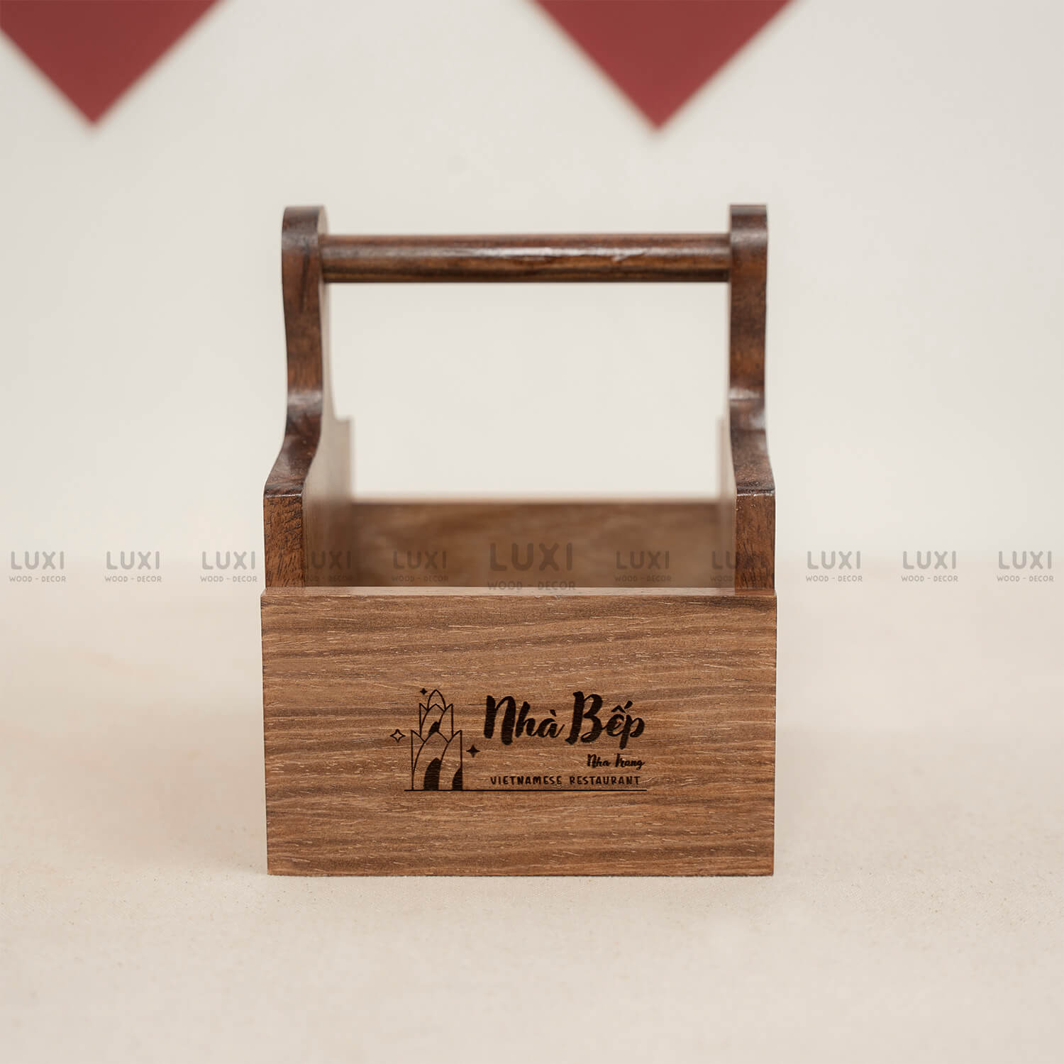 KHAY GỖ ĐỰNG GIA VỊ 1 NGĂN – FREE KHẮC LOGO