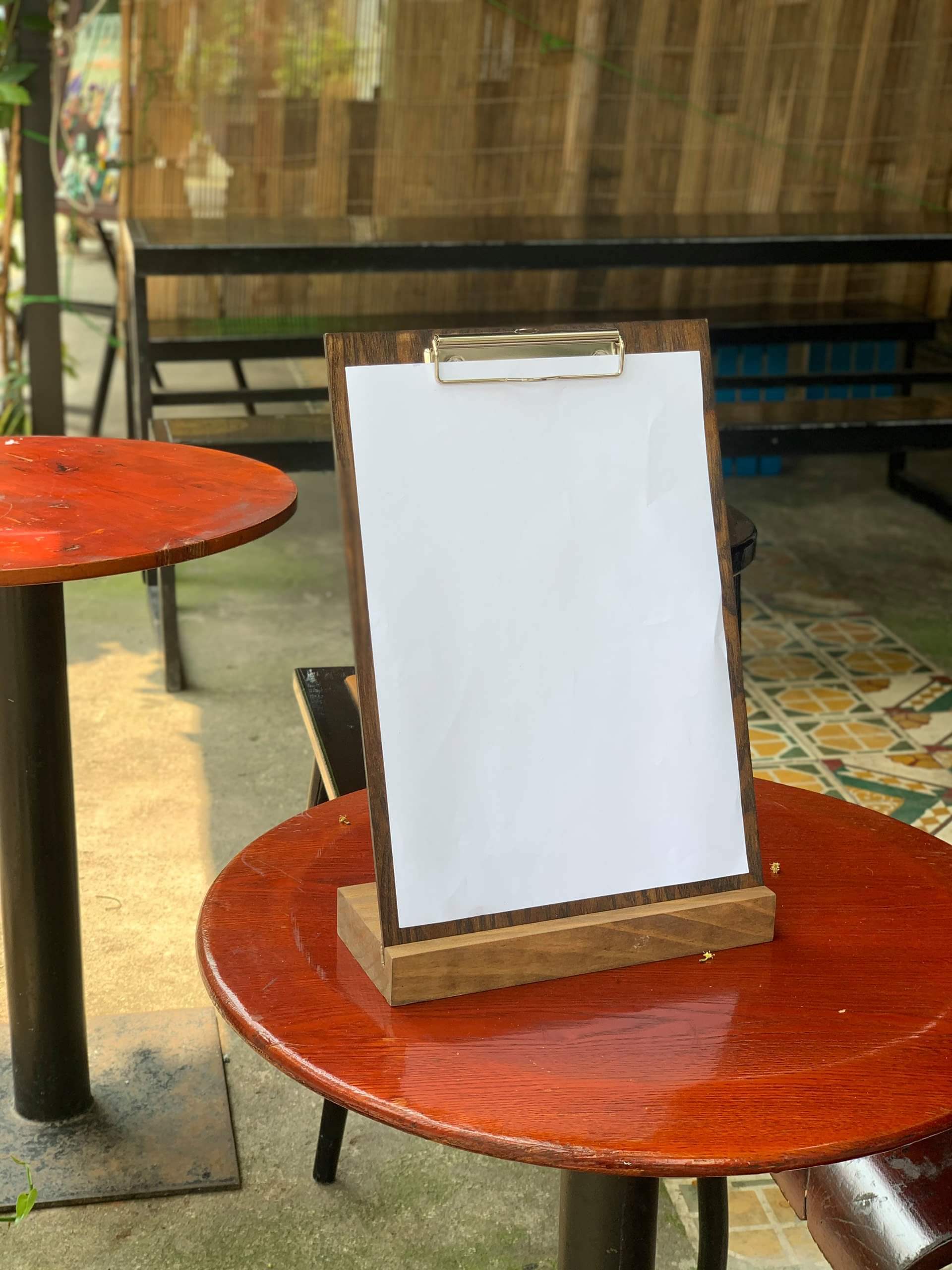 MENU A4 KẸP CÒNG ĐỂ QUẦY CAFE, NHÀ HÀNG -  FREE KHẮC LOGO - LUXI DECOR