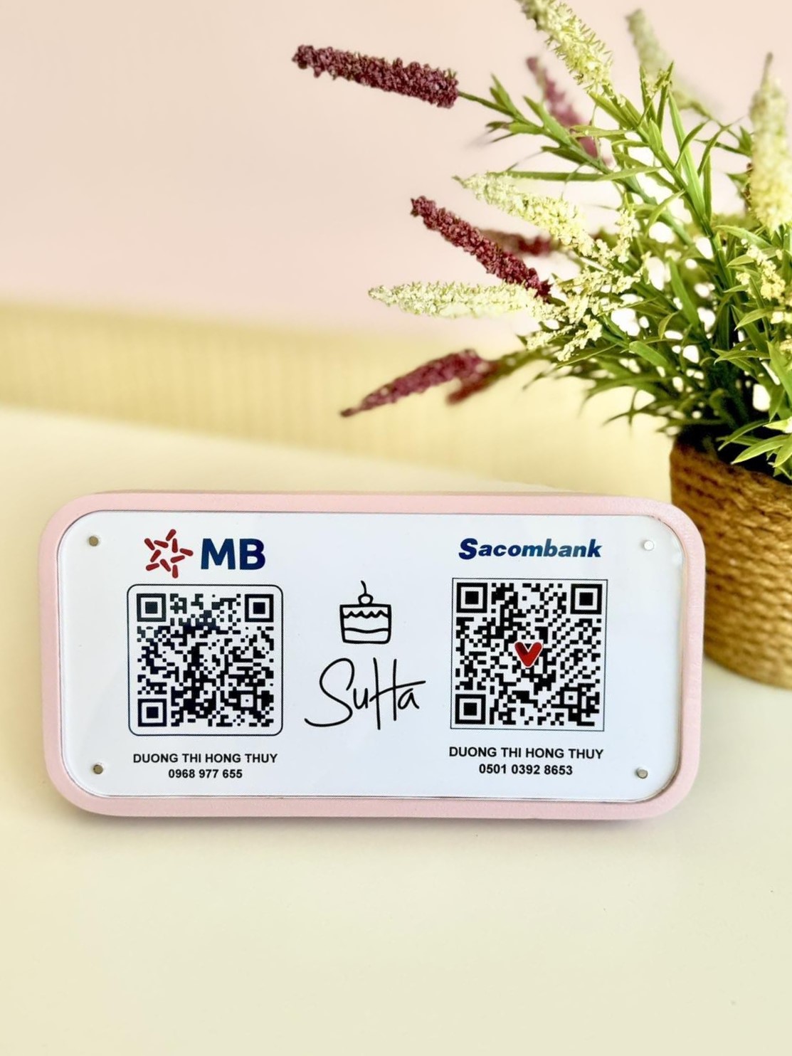 BẢNG QUÉT MÃ QR HÌNH CHỮ NHẬT KHUNG GỖ NAM CHÂM