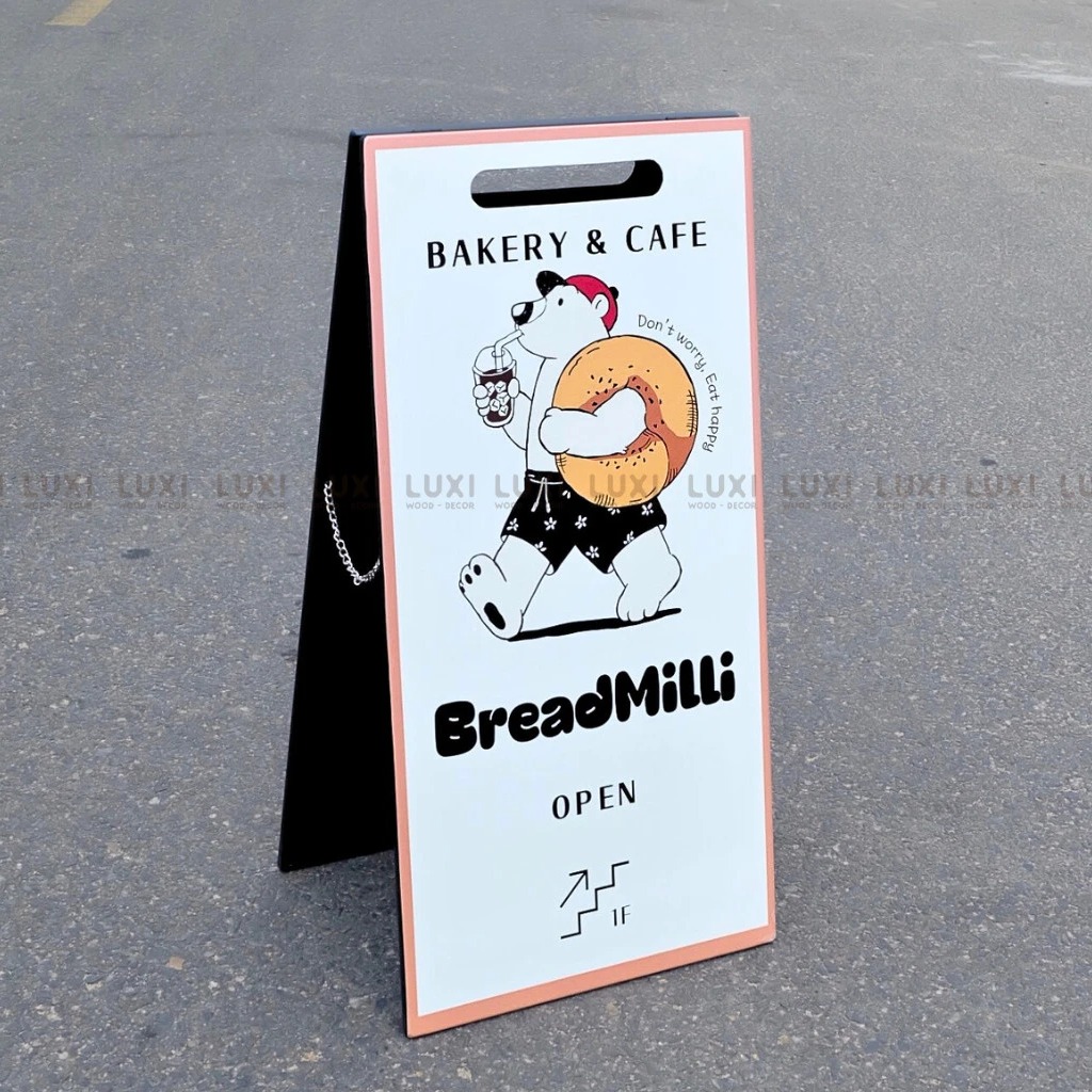 STANDEE INOX CHỮ A GẬP DECOR NHÀ HÀNG, QUÁN CÀ PHÊ - LUXI DECOR