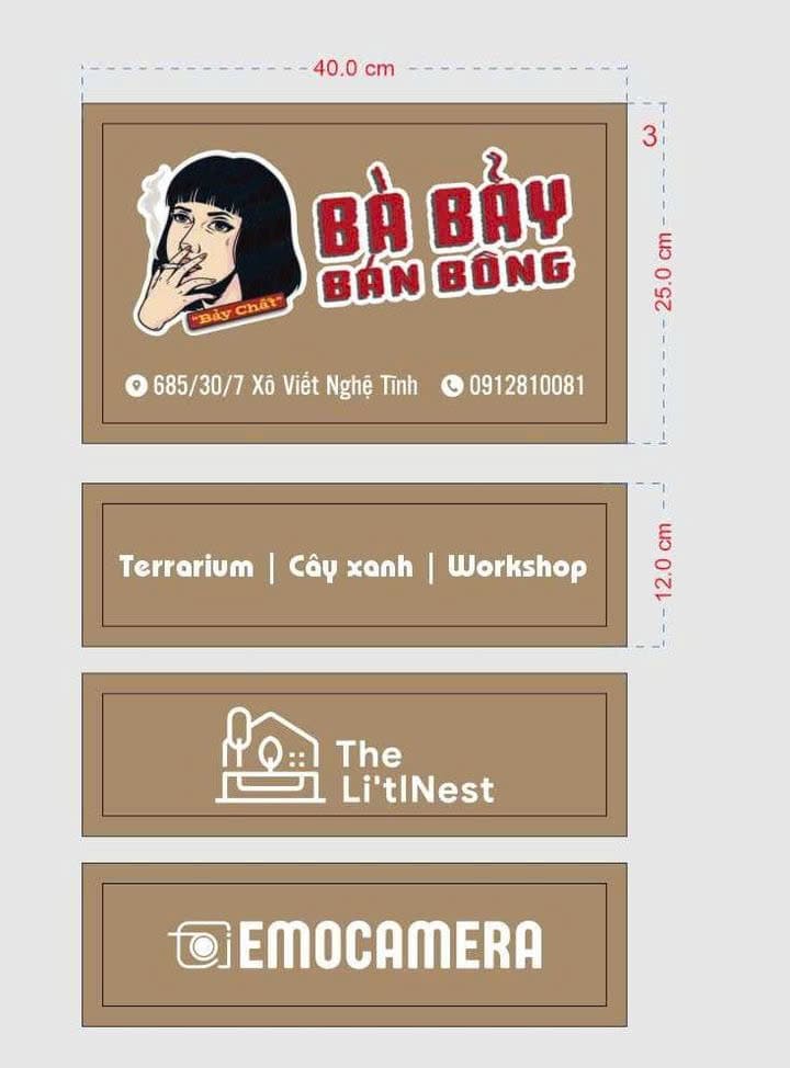 COMBO 4 BẢNG HIỆU KÈM GIÁ ĐỠ - LUXI DECOR