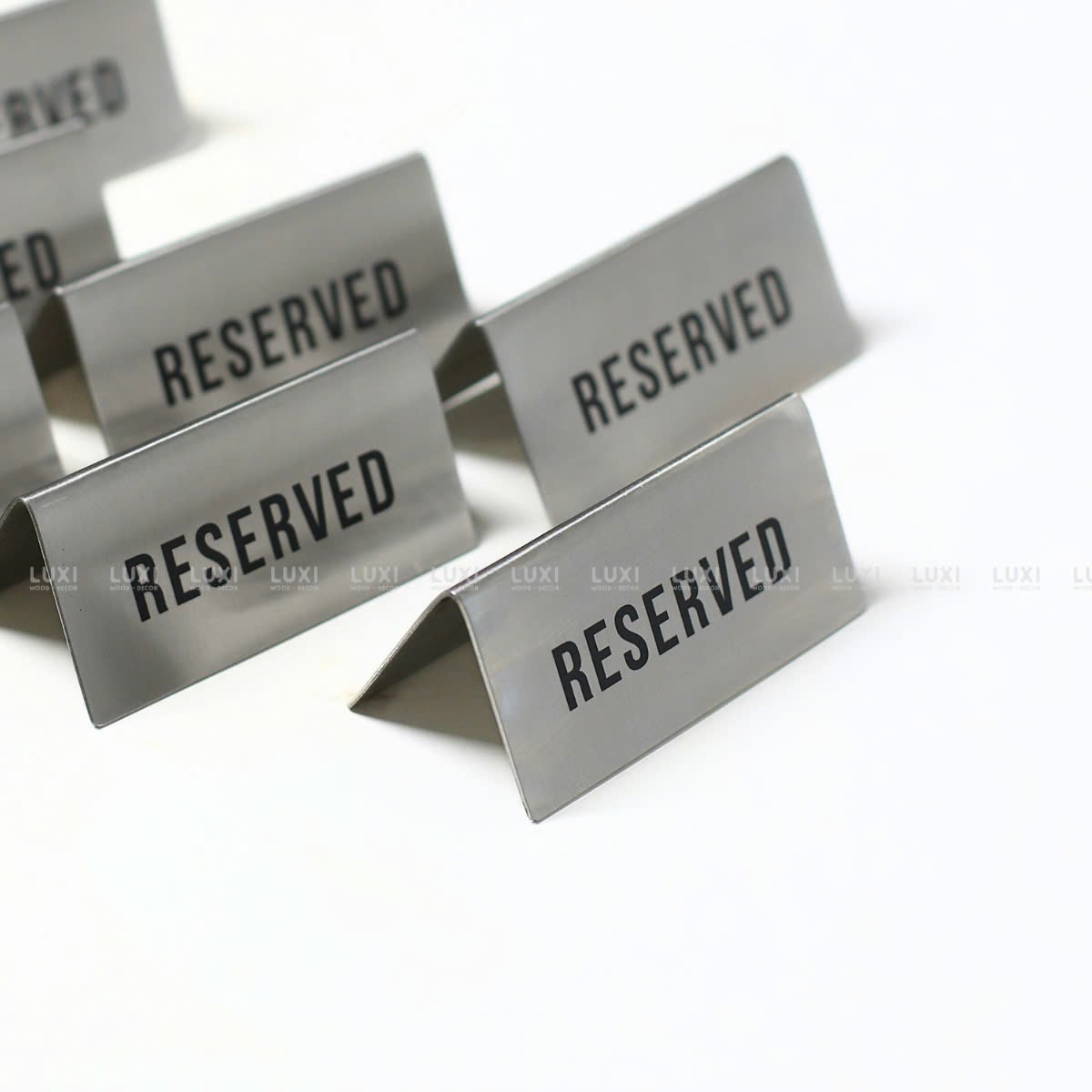 [FREE KHẮC LOGO] THẺ BÀN INOX ''RESERVED'' - LUXI DECOR