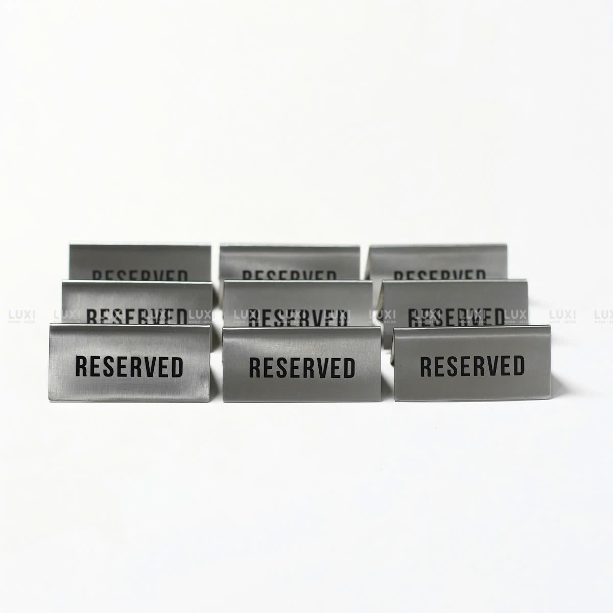 [FREE KHẮC LOGO] THẺ BÀN INOX ''RESERVED'' - LUXI DECOR