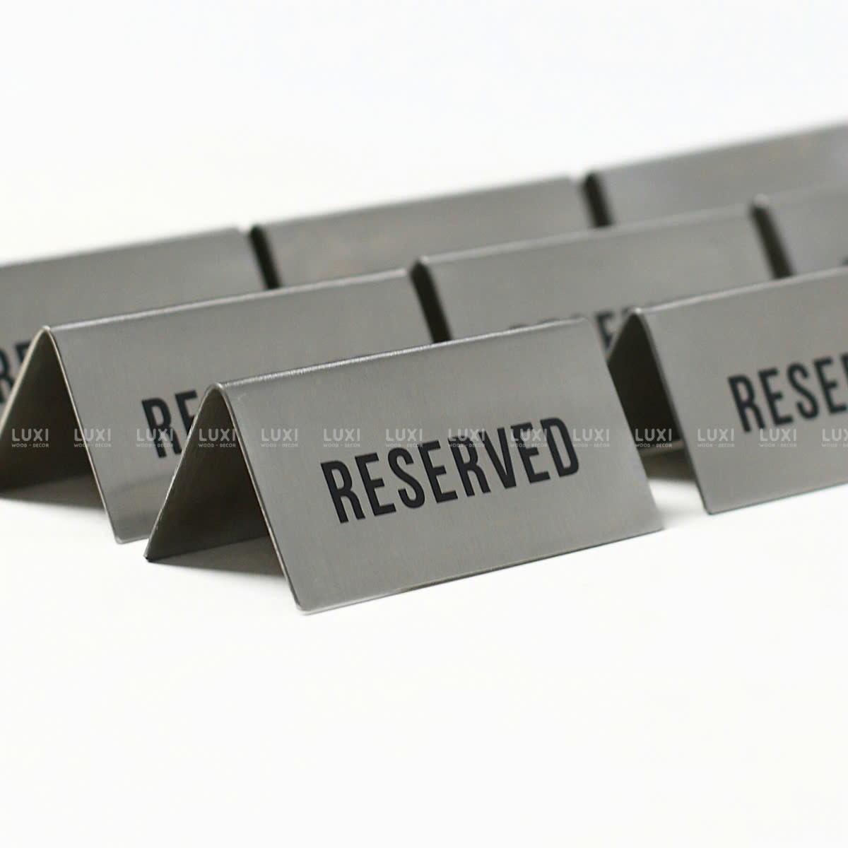 [FREE KHẮC LOGO] THẺ BÀN INOX ''RESERVED'' - LUXI DECOR