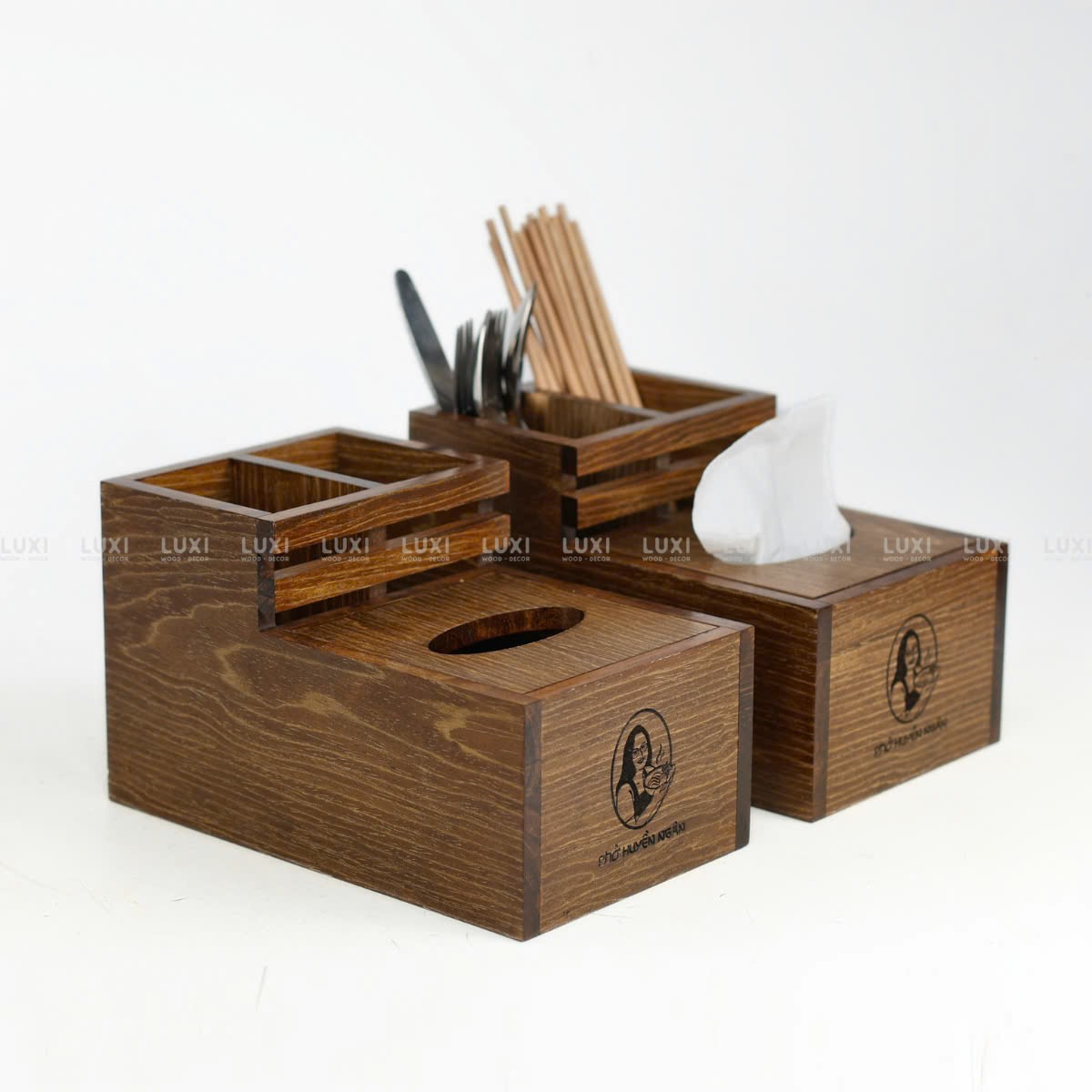 HỘP ĐỰNG ĐŨA ĐA NĂNG TÍCH HỢP HỘP GIẤY - LUXI DECOR