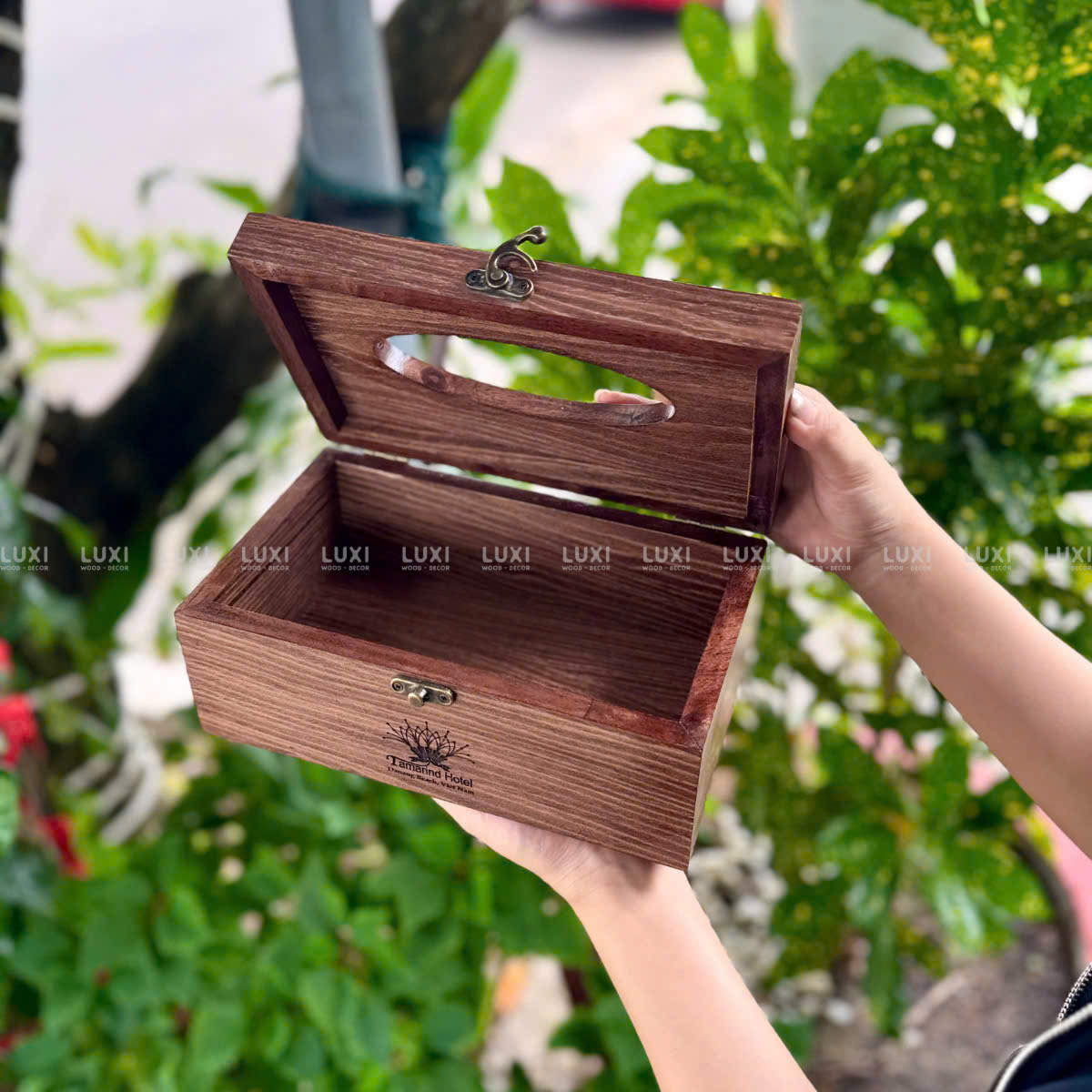 Hộp Giấy Gỗ Chữ Nhật - Luxi Decor