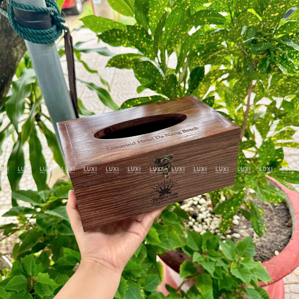 Hộp Giấy Gỗ Chữ Nhật - Luxi Decor