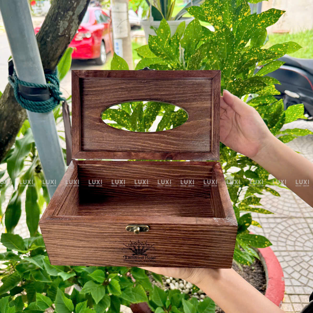 Hộp Giấy Gỗ Chữ Nhật - Luxi Decor
