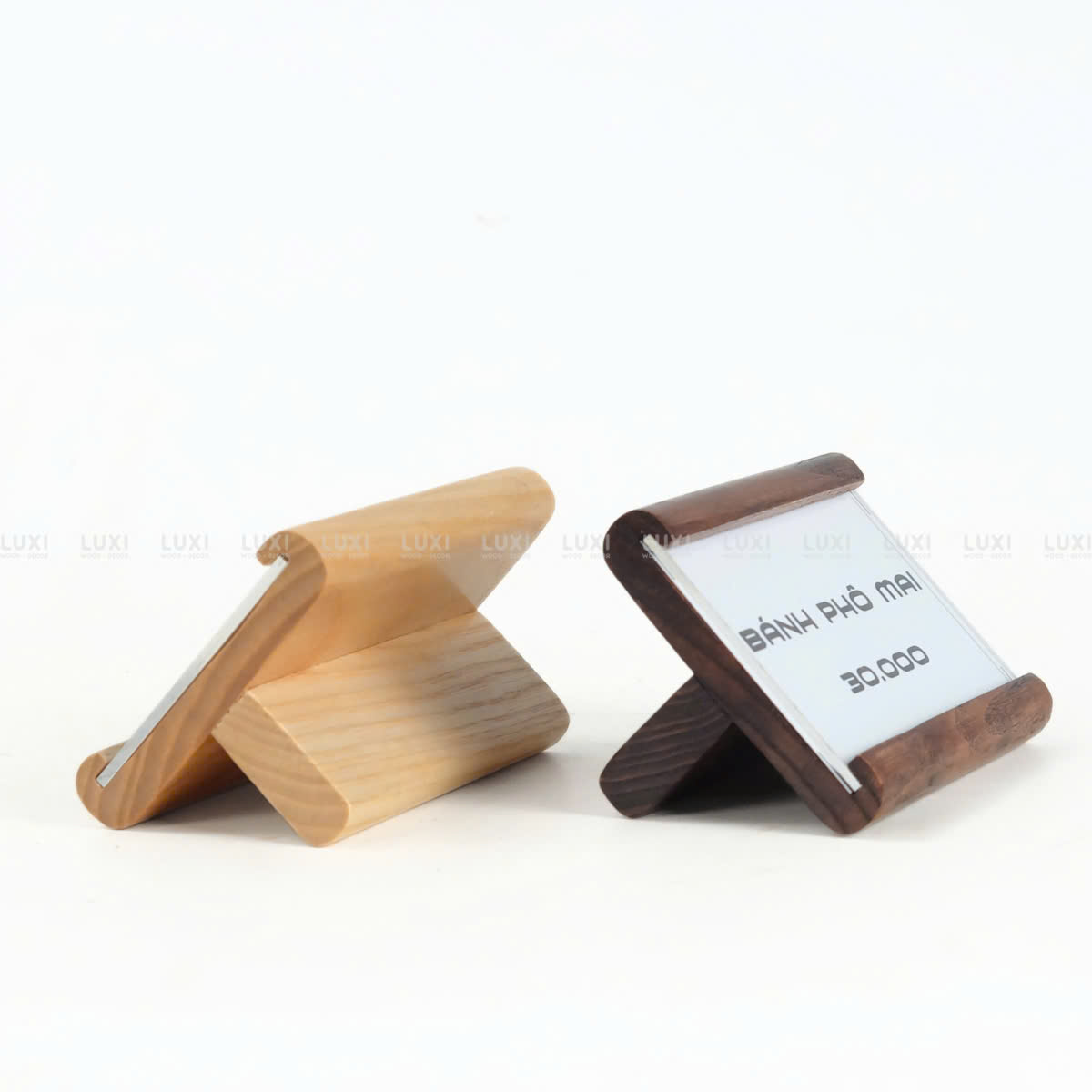 ĐẾ GỖ GẮN TÊN VÀ GIÁ MÓN ĂN