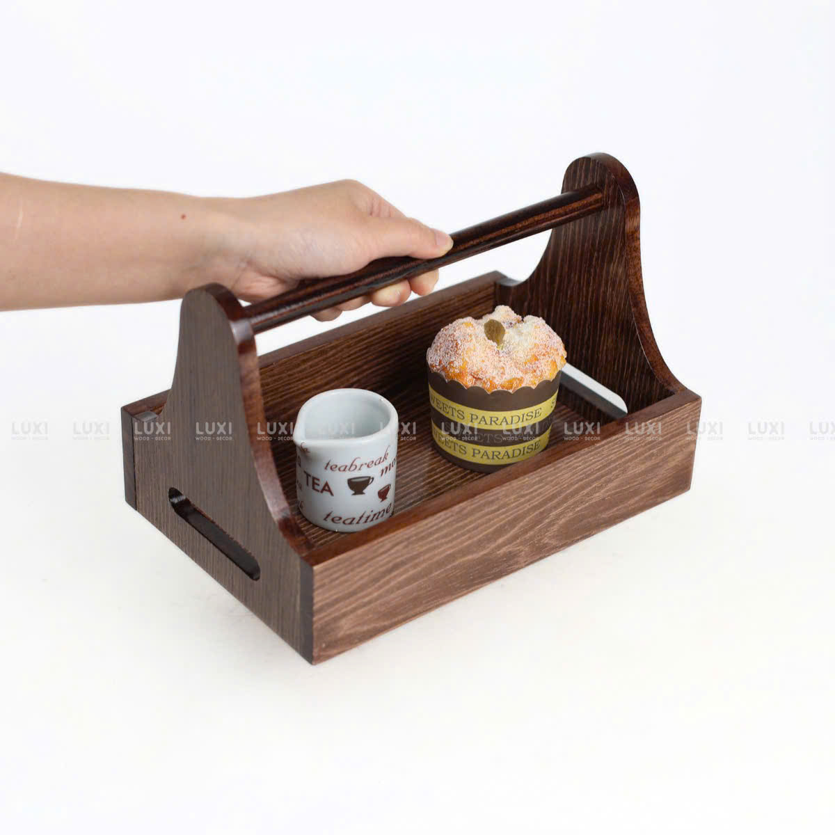 Khay Gia Vị Có Tay Cầm Vintage - Free Khắc Logo - Luxi Decor