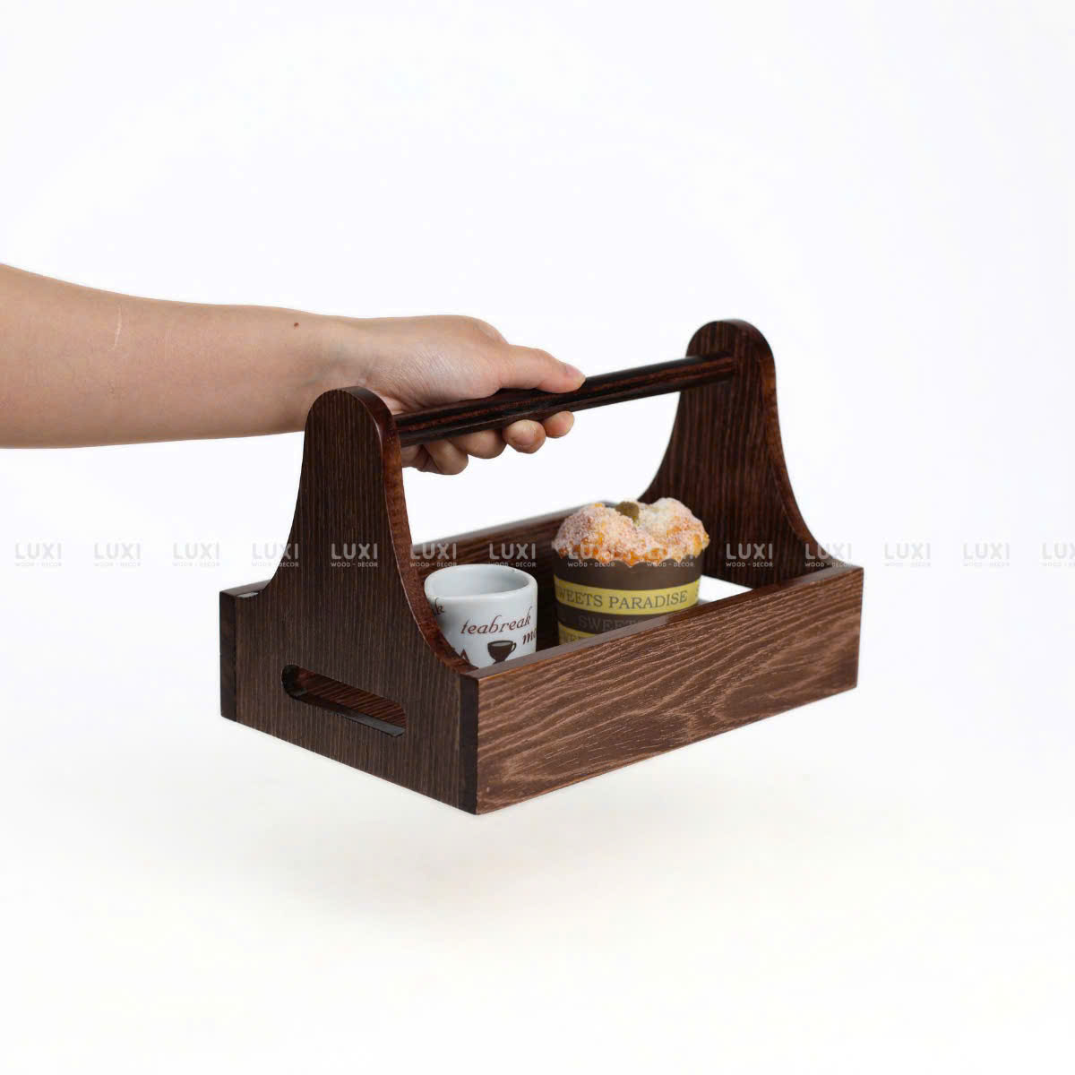 Khay Gia Vị Có Tay Cầm Vintage - Free Khắc Logo - Luxi Decor