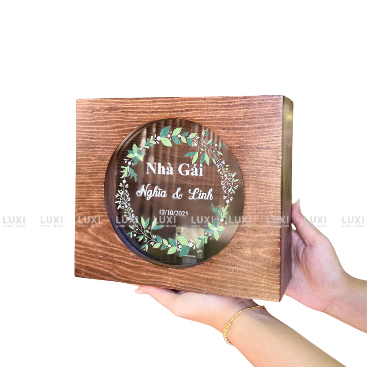 HỘP GỖ MỪNG CƯỚI CÓ Ổ KHÓA - LUXI DECOR