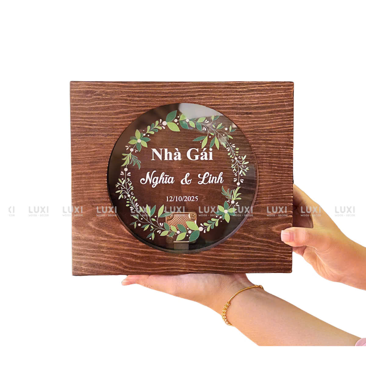 HỘP GỖ MỪNG CƯỚI CÓ Ổ KHÓA - LUXI DECOR