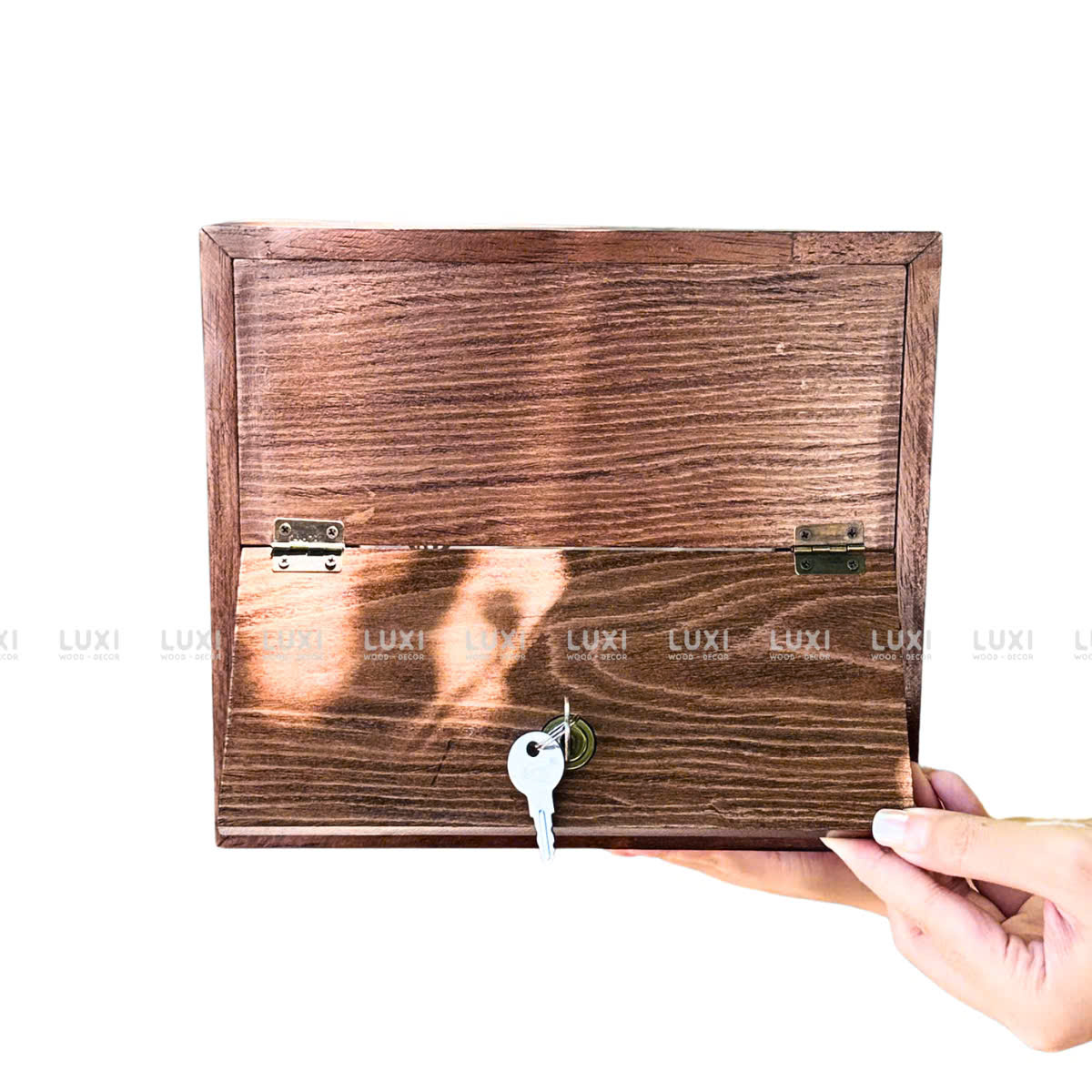 HỘP GỖ MỪNG CƯỚI CÓ Ổ KHÓA - LUXI DECOR