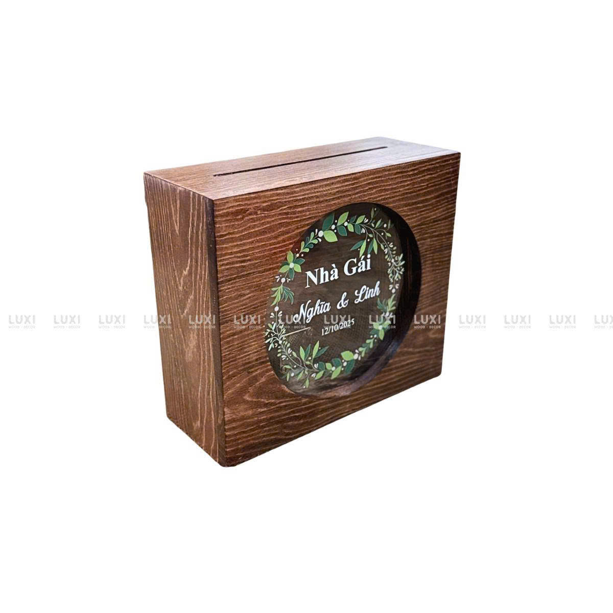 HỘP GỖ MỪNG CƯỚI CÓ Ổ KHÓA - LUXI DECOR