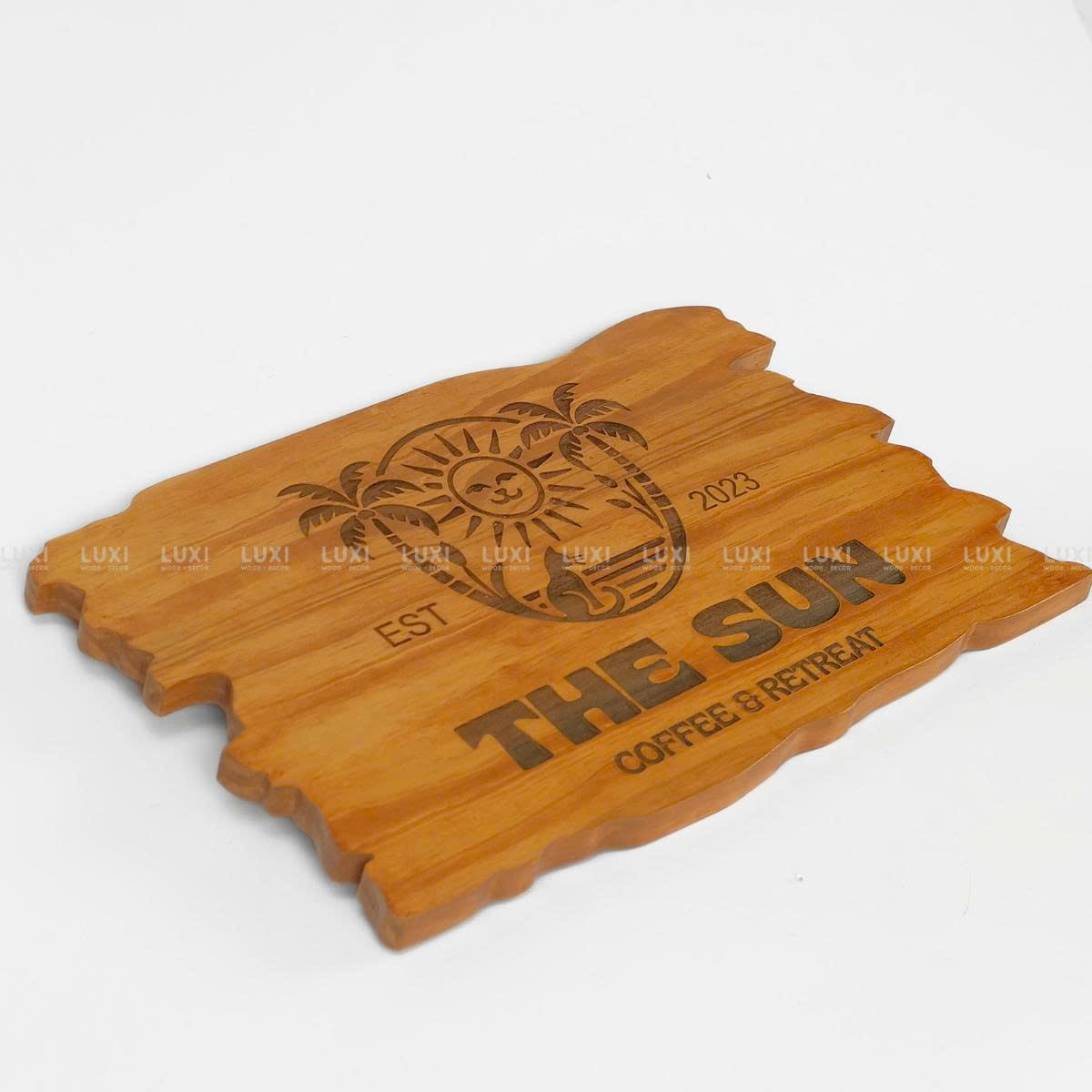 Bảng Hiệu Gỗ Khắc Nội Dung Theo Yêu Cầu - Đa Dạng - Free Khắc - Luxi Decor