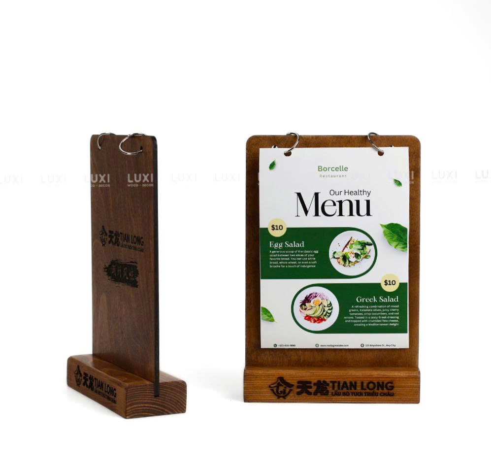 Menu Khoen Tròn A5 Kèm Đế - Luxi Decor