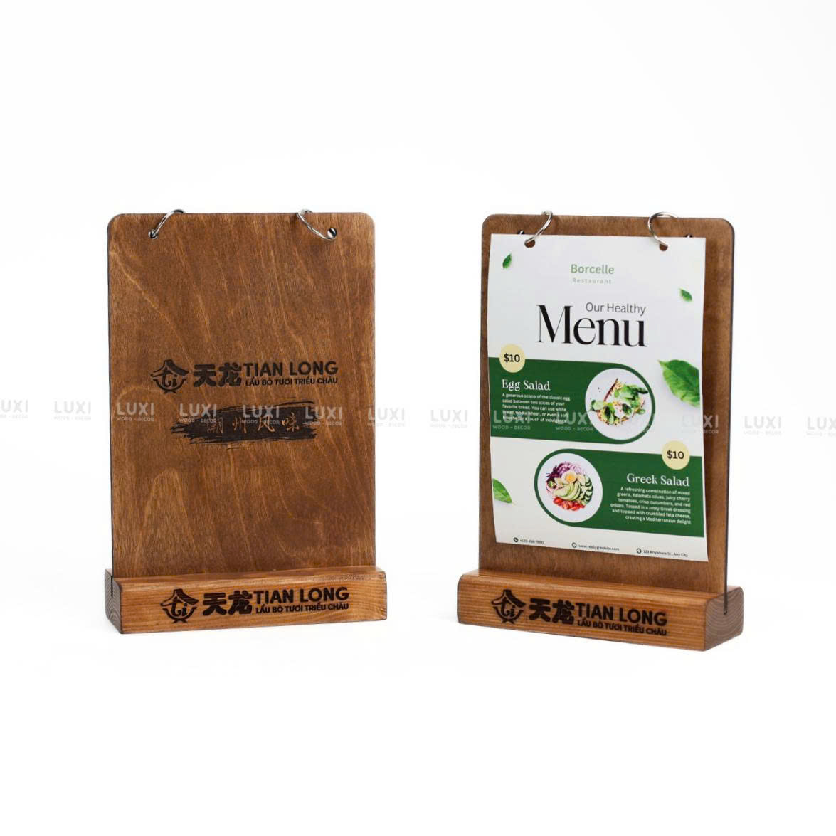 Menu Khoen Tròn A5 Kèm Đế - Luxi Decor