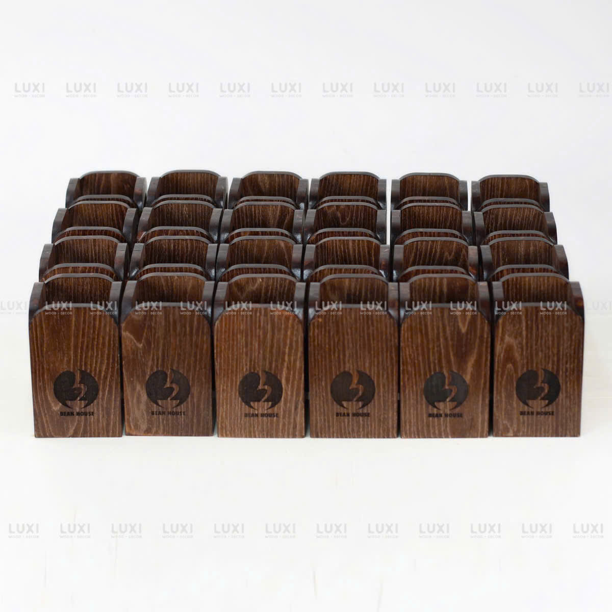 Ống Gỗ Đựng Đũa Có Tay Cầm - Khắc Logo Theo Yêu Cầu - LUXI DECOR