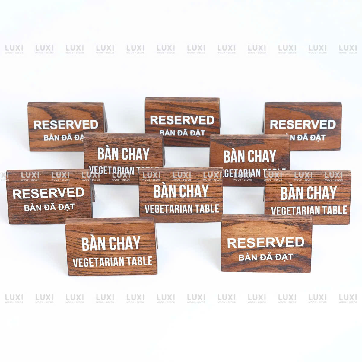 Bảng Để Bàn V Ngược - Reversed - Đã Đặt Bàn - In Theo Yêu Cầu - LUXI DECOR