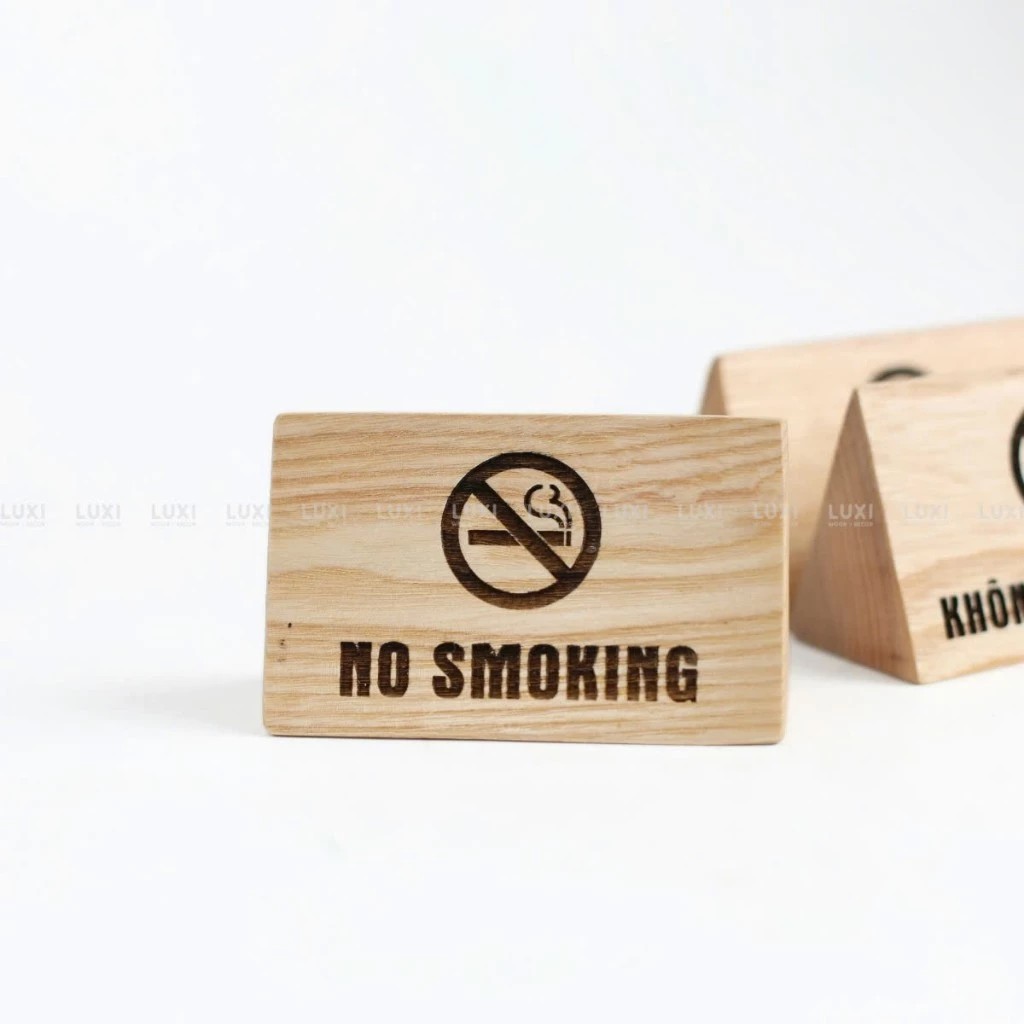 BẢNG CẤM HÚT THUỐC/ NO SMOKING - MẪU TAM GIÁC - LUXI DECOR