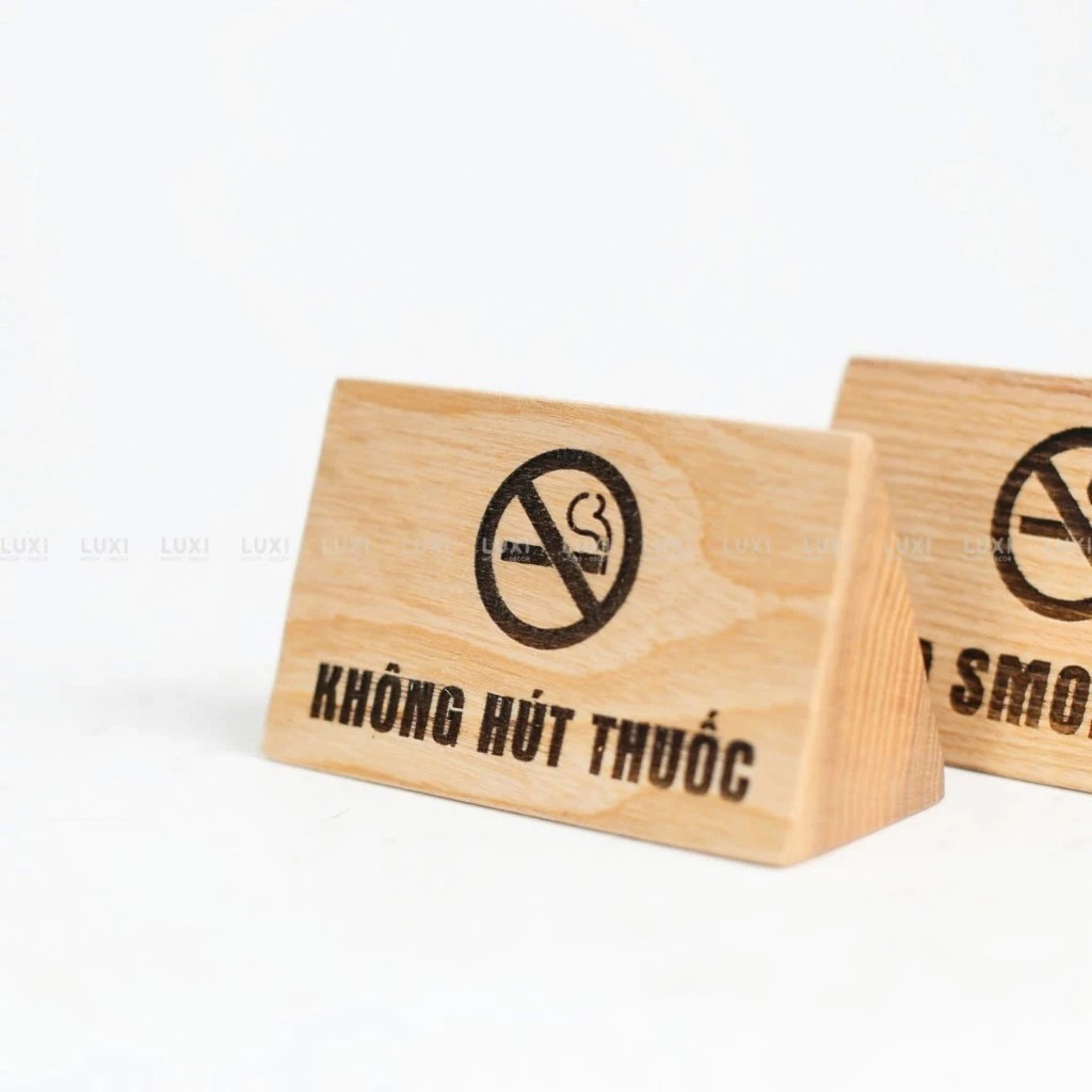 BẢNG CẤM HÚT THUỐC/ NO SMOKING - MẪU TAM GIÁC - LUXI DECOR