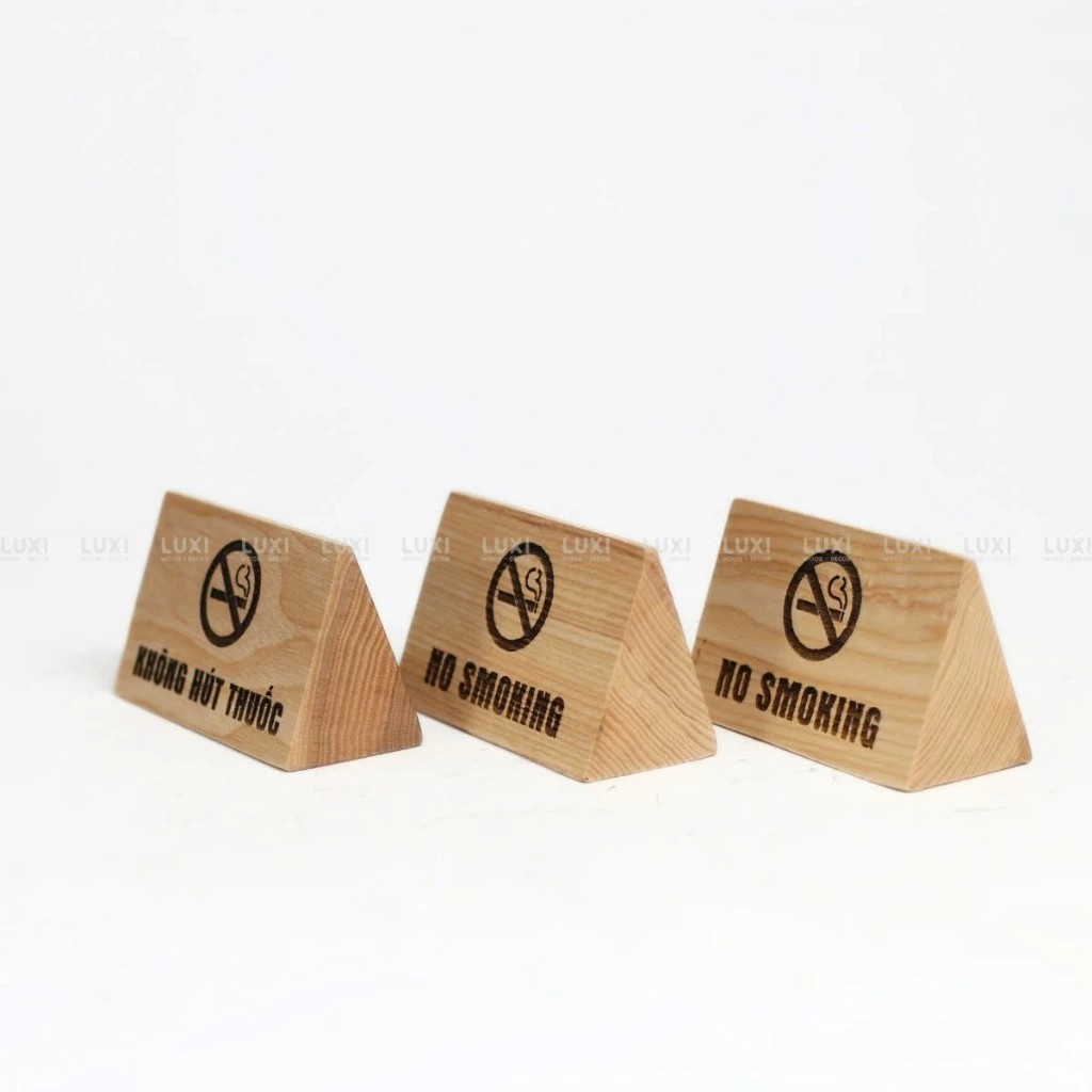 BẢNG CẤM HÚT THUỐC/ NO SMOKING - MẪU TAM GIÁC - LUXI DECOR