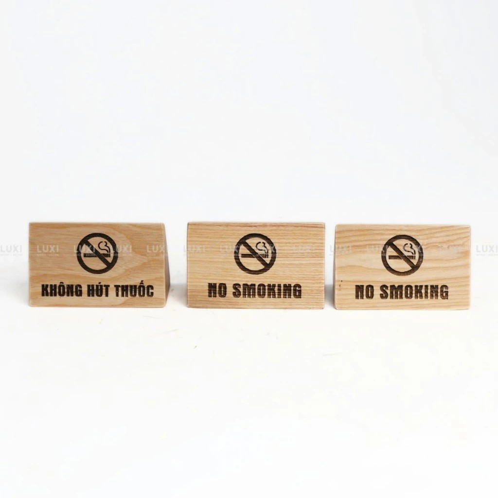 BẢNG CẤM HÚT THUỐC/ NO SMOKING - MẪU TAM GIÁC - LUXI DECOR