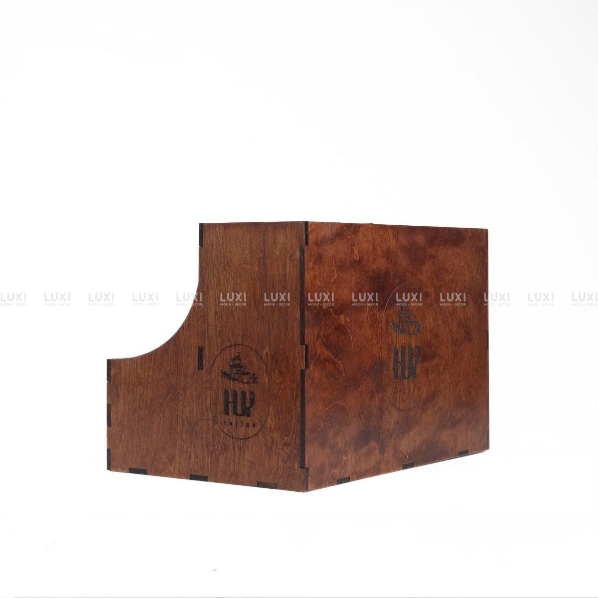 Kệ Đựng Ly Làm Bắng Ván 5mm - Khắc Logo - Luxi Decor