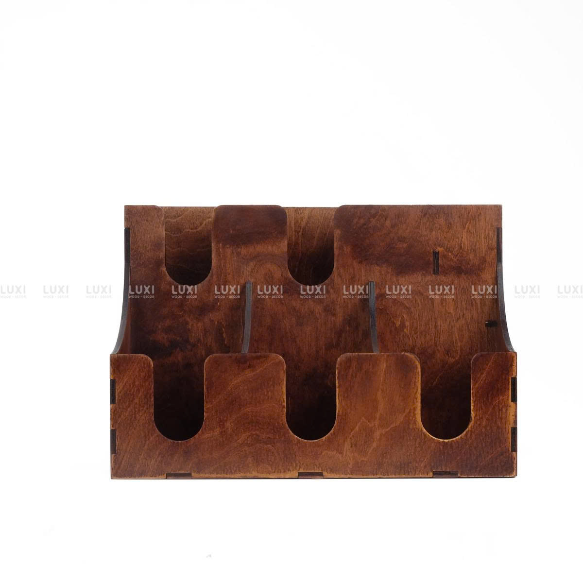 Kệ Đựng Ly Làm Bắng Ván 5mm - Khắc Logo - Luxi Decor