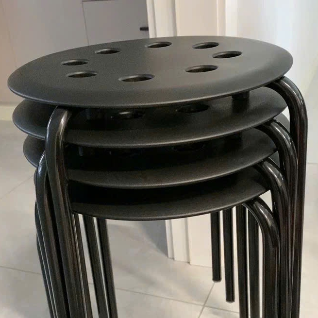 Ghế đôn tròn đa năng IKEA Marius mặt nhựa sần