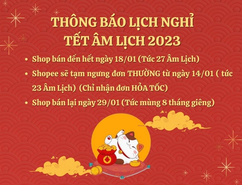 THÔNG BÁO LỊCH NGHỈ TẾT ÂM LỊCH 2023