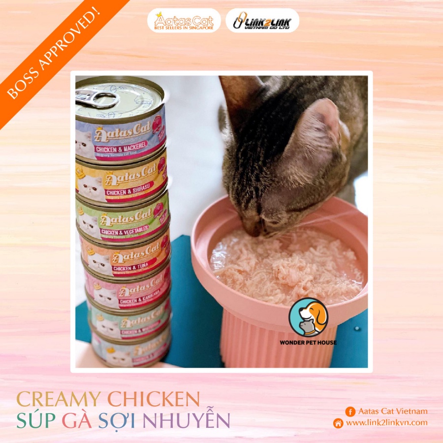 Pate Aatas cat cho mèo lon 80g thơm ngon bổ dưỡng cho mèo kén ăn