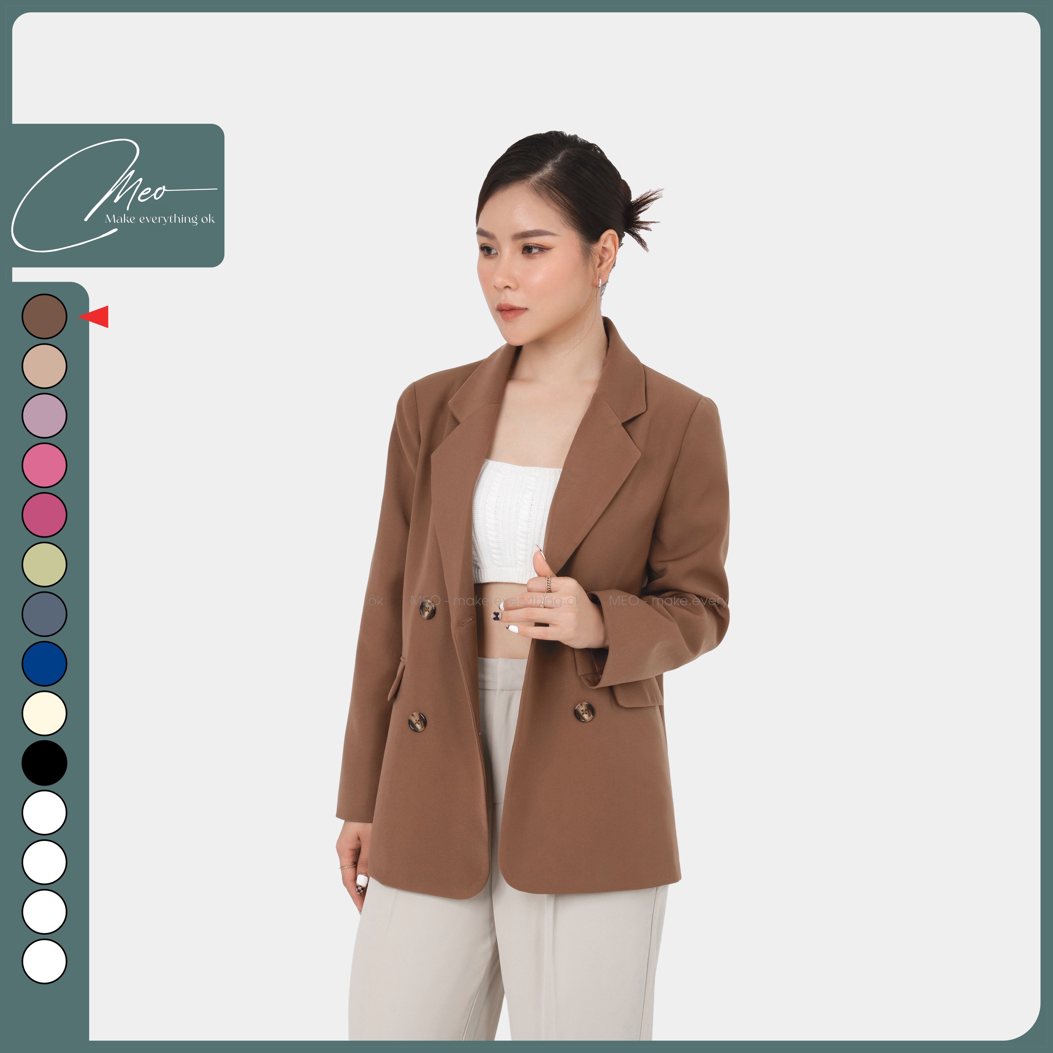 Bán Áo khoác Vest Blazer nữ nâu tây  AK1514  Báo Giá Rẻ 155000