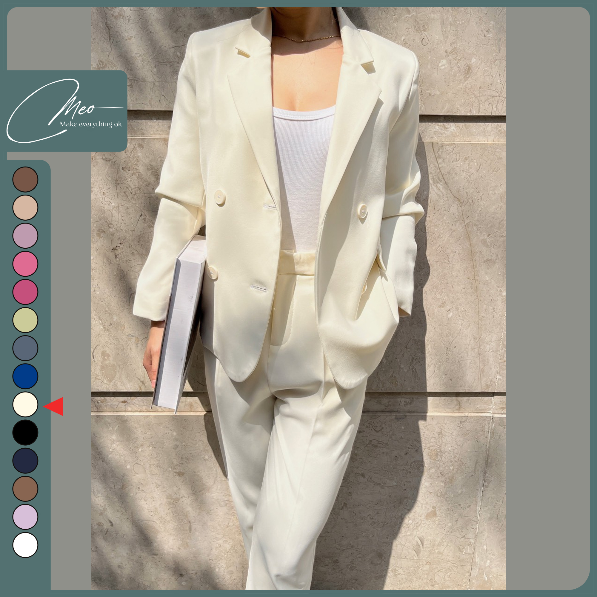 Áo khoác blazer nữ tay dài  Áo blazer nữ 2 lớp màu đen nâu tây vest dài  tay phong cách hàn quốc vải tuyết mưa cao cấp