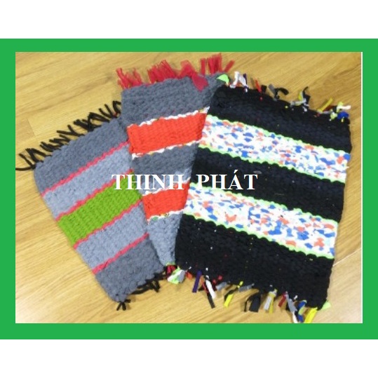 Thảm dậm chân - Thảm chùi chân vải thun  - Thảm Lau Chân Bằng Vải Thun Đan THẤM HÚT TỐT